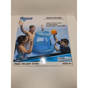 Aqua Dunk & Splash Unisex Blue Basketball Hoop Pool Game Summer Fun